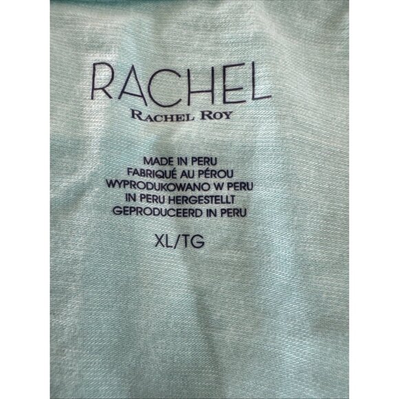 Rachel Roy XL Light Blue Short Sleeve Top With Side Drawstring - Picture 5 of 8